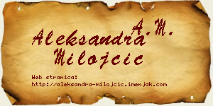 Aleksandra Milojčić vizit kartica
